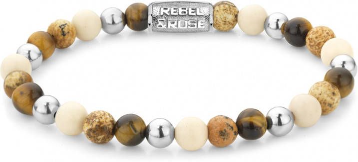 Rebel and Rose Armbanden Autumn Love 6mm Beige