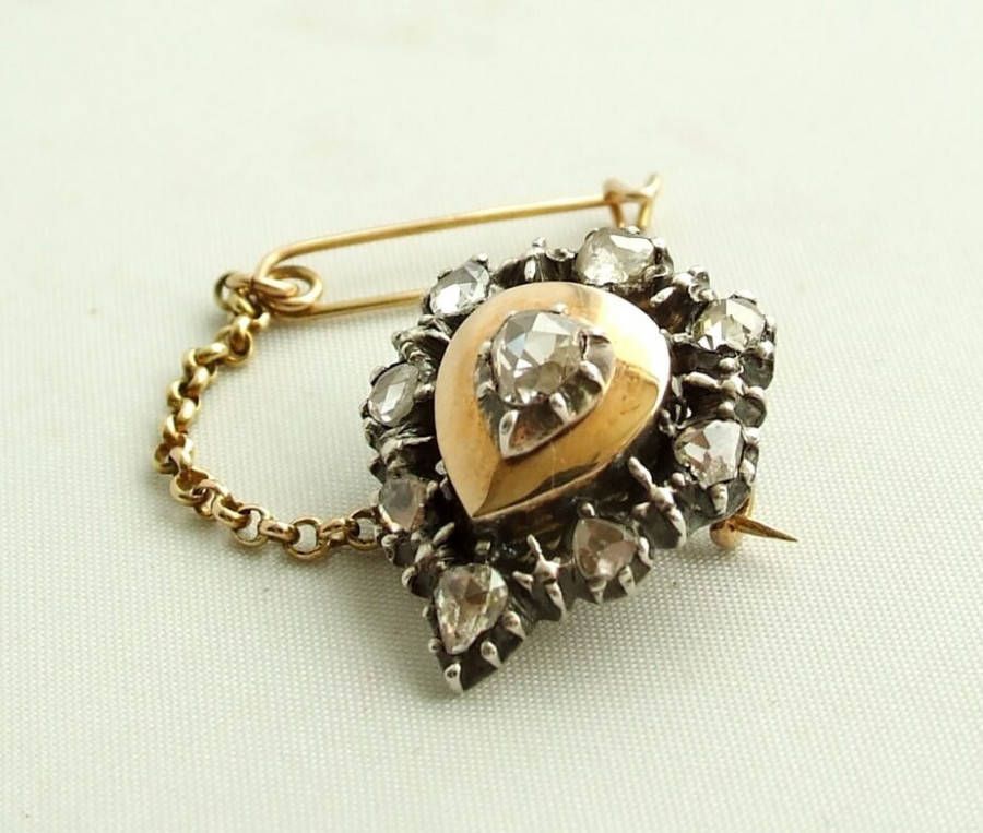 Christian Antieke broche met diamant