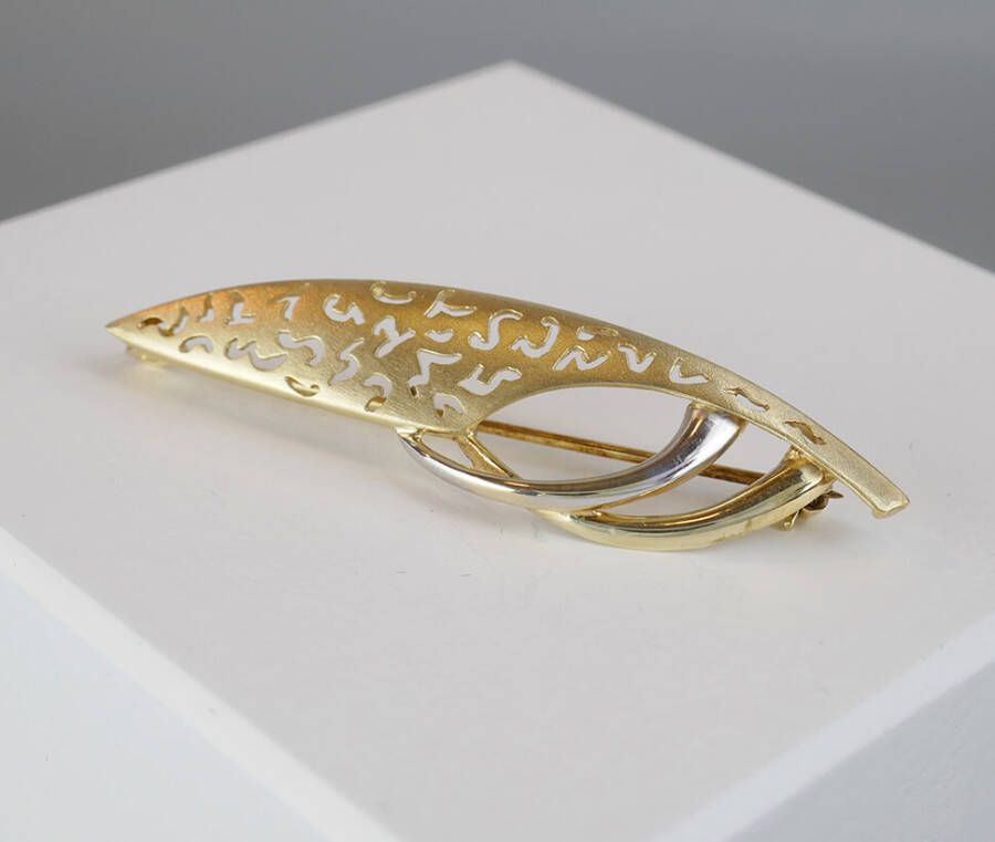 Christian Bicolor gouden broche