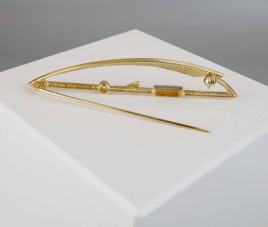 Christian Bicolor gouden broche met zirkonia