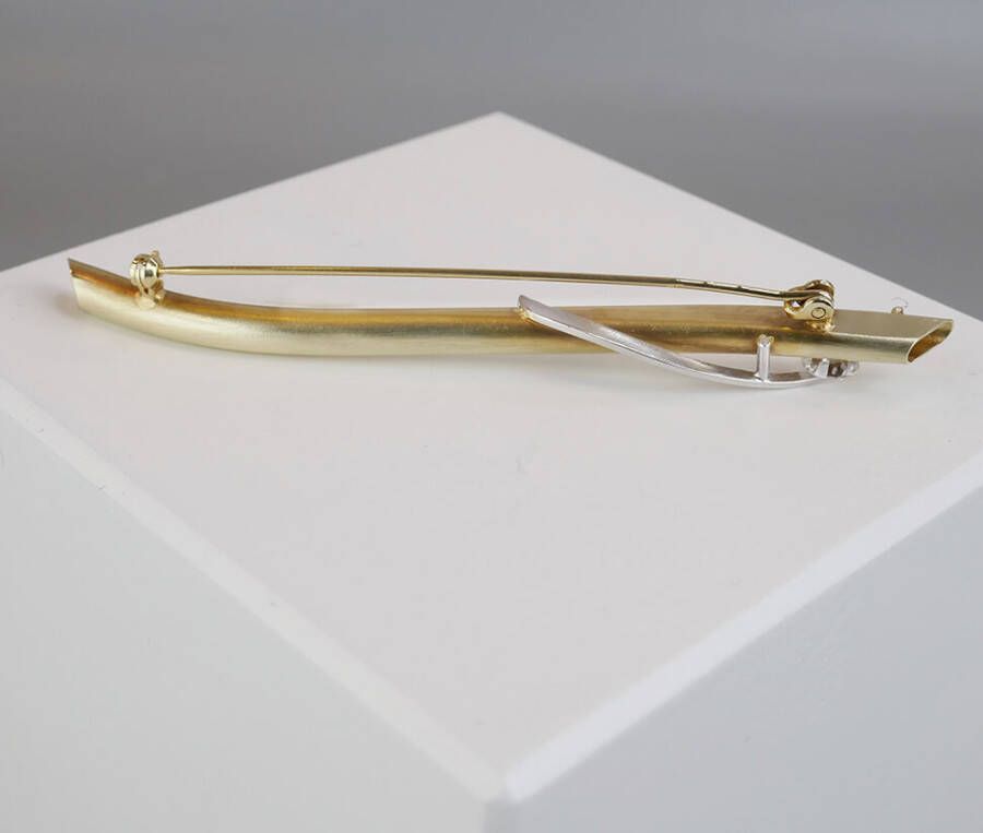 Christian Gouden broche met zirkonia