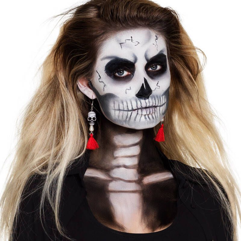 Confetti Oorbellen doodshoofd | halloween sieraad