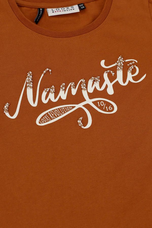 Looxs Revolution T shirt donker geel voor meisjes in de kleur