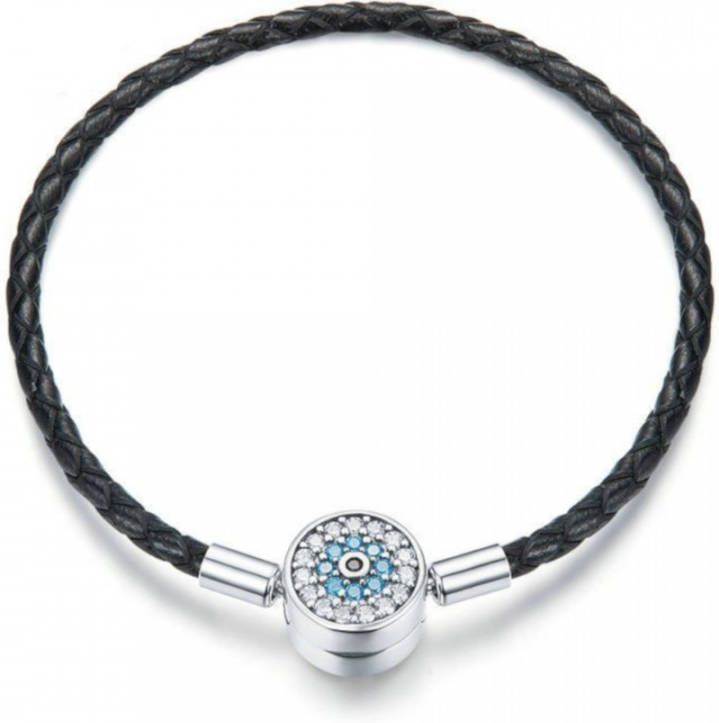 Mijn bedels Gevlochten lederen bedelarmband mysterieuze magie