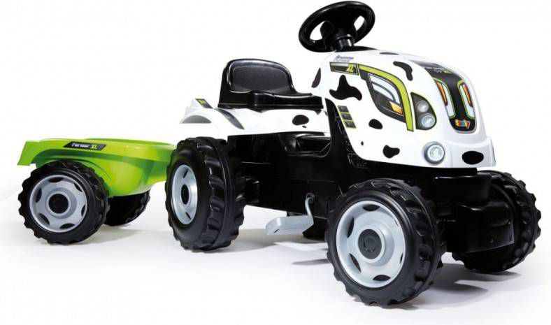 Smoby Traptractor Boer XL koe design vanaf 3 jaar, met hanger
