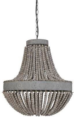 Hoyz Light & Living Hanglamp Kralen ø51x63 Cm Luna Oud Wit