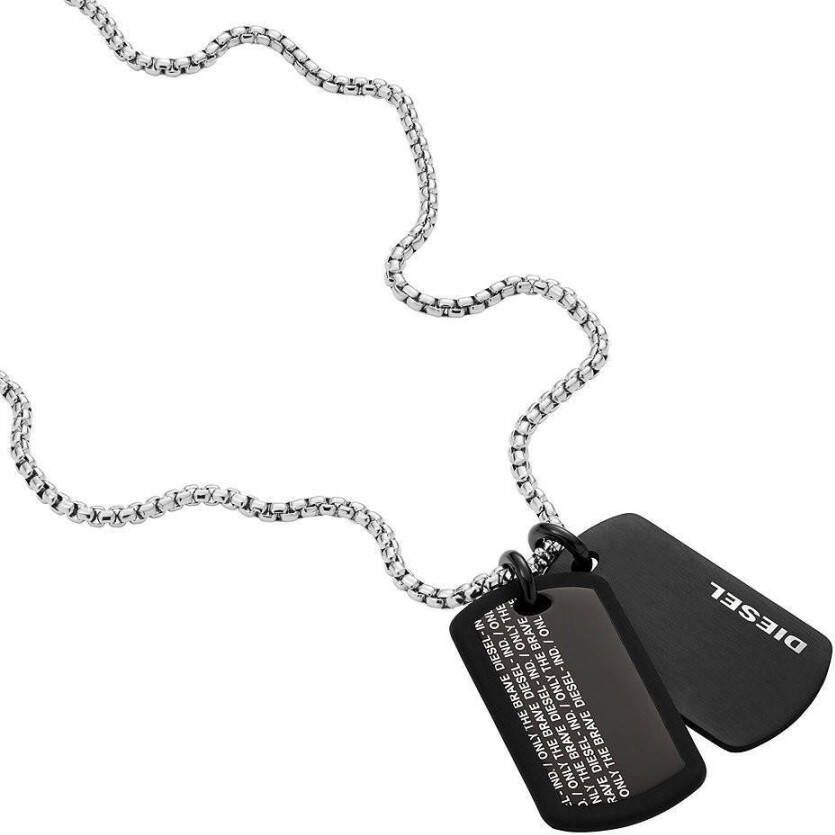Diesel collier DX1287040 Double Dogtags zwart