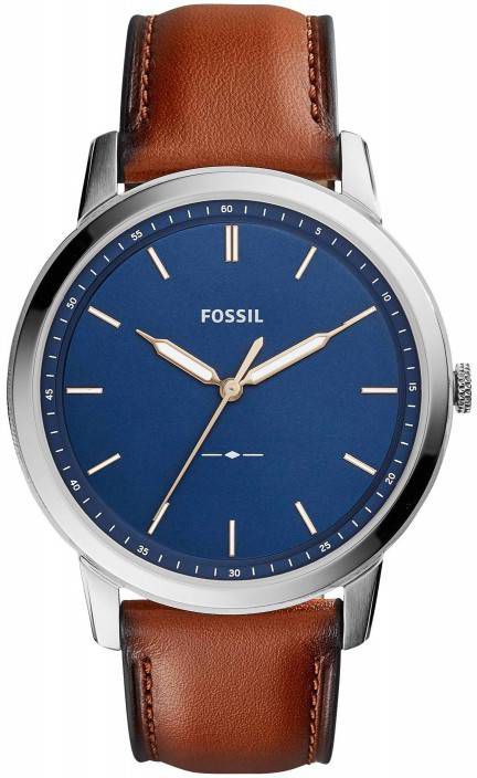 Fossil horloge The Minimalist 3HFS5304 zilverkleur/cognac