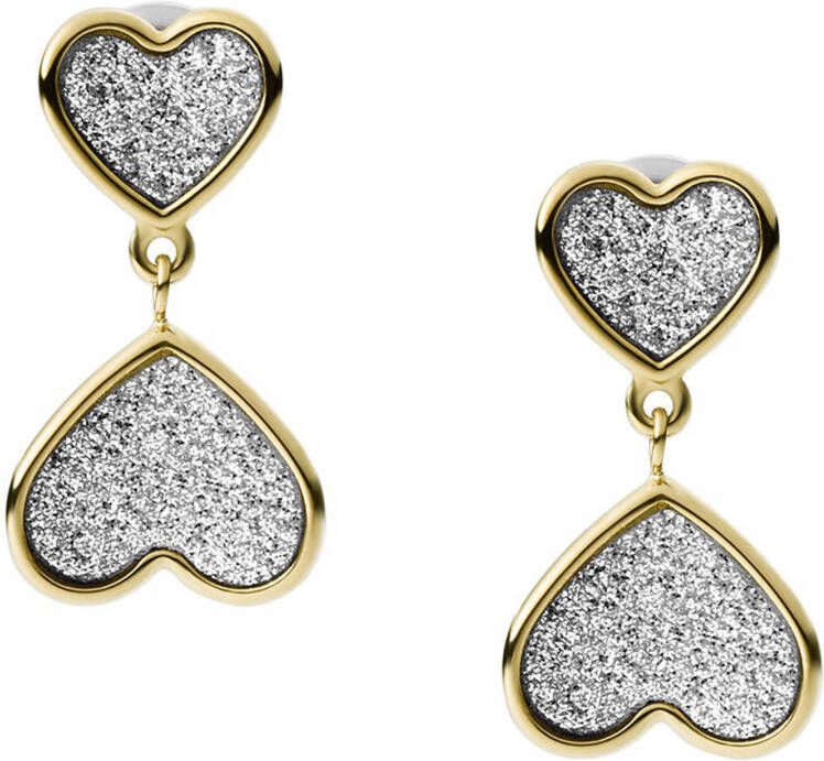 Fossil hartjes oorbellen JF03939710 Sutton goudkleurig