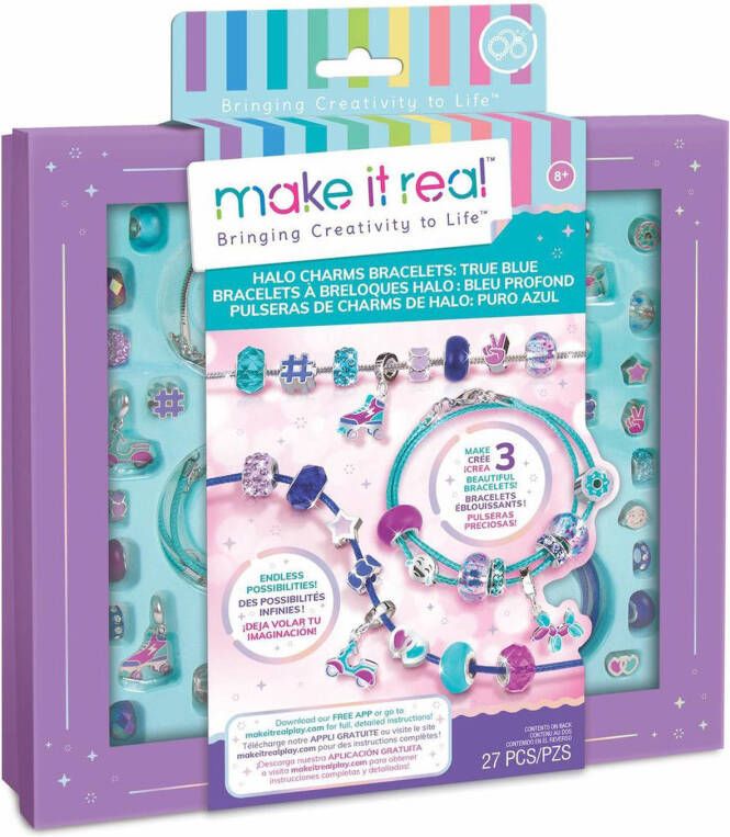 Make it Real Bedelambandjes True Blue Meisjes Blauw/roze 28 delig