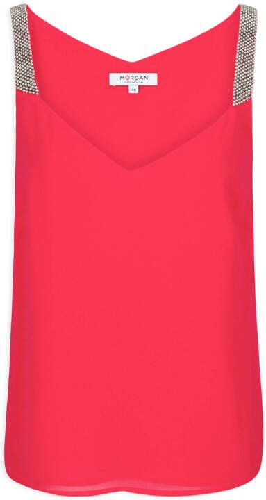 Morgan top met kraaltjes fuchsia