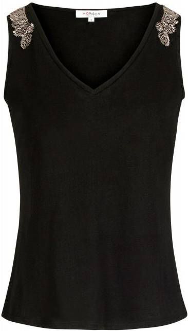 Morgan top met kraaltjes zwart