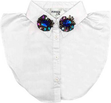 Pinned by K losse kraag met kralen wit