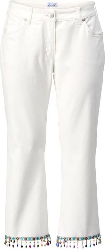 Angel of Style 7/8 jeans met gekleurde kralen aan de zoom Wit