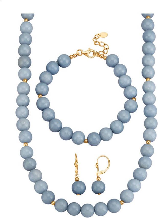 Diemer Farbstein 3 delige sieradenset van angeliet Blauw