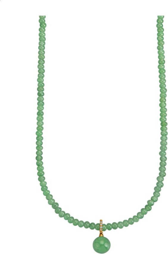 Diemer Farbstein Cliphanger met ketting met jade en witte saffieren Groen