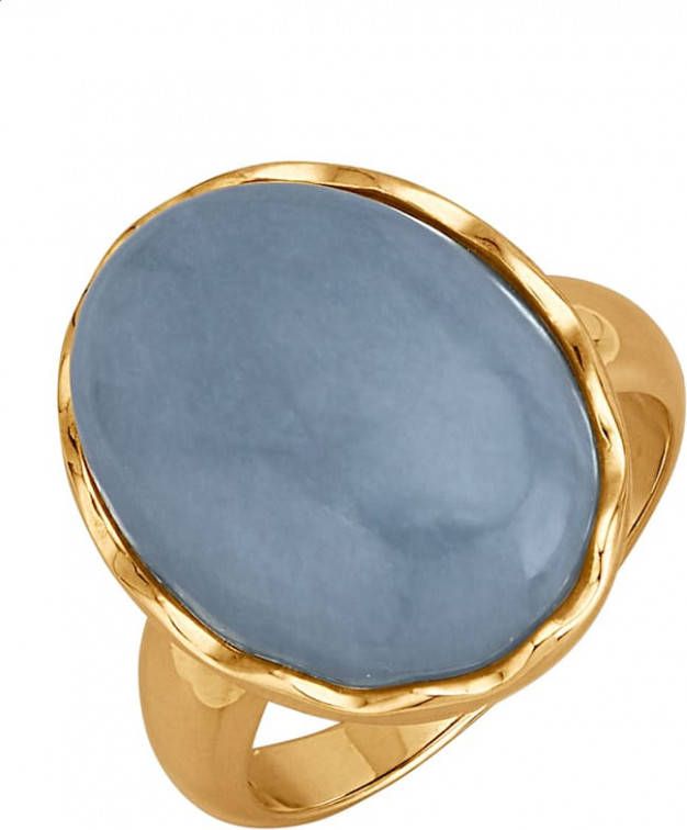 Diemer Farbstein Damesring met angeliet cabochon Blauw
