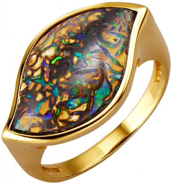 Diemer Farbstein Damesring met opaal Bruin