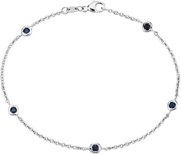 Diemer Farbstein Armband met 5 saffieren Blauw