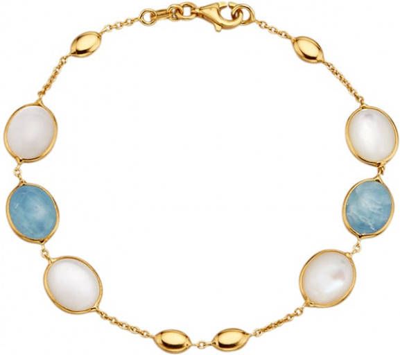 Diemer Farbstein Armband met aquamarijn Blauw