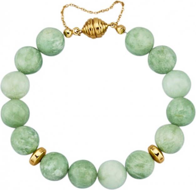 Diemer Farbstein Armband van 14 kt. goud Groen