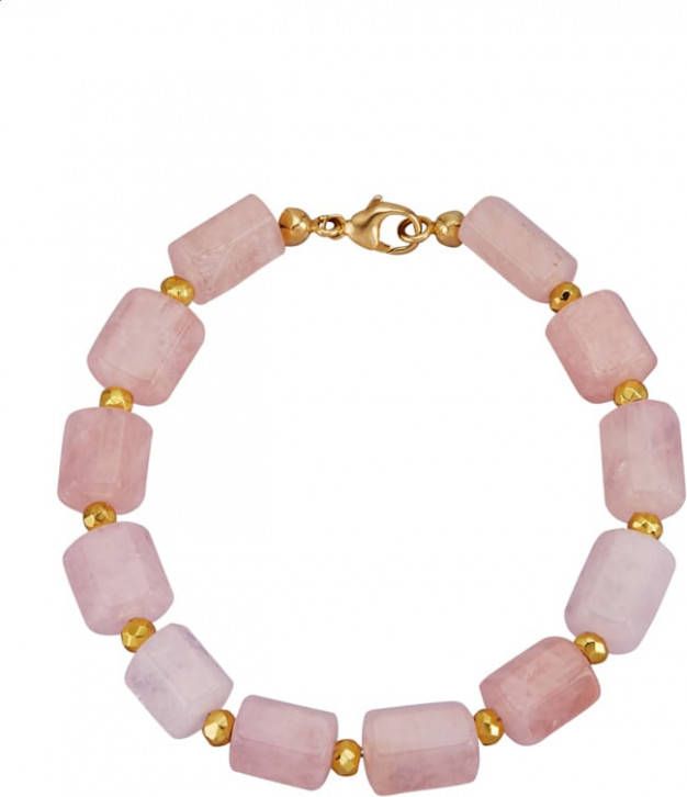 Diemer Farbstein Armband van verguld zilver Roze