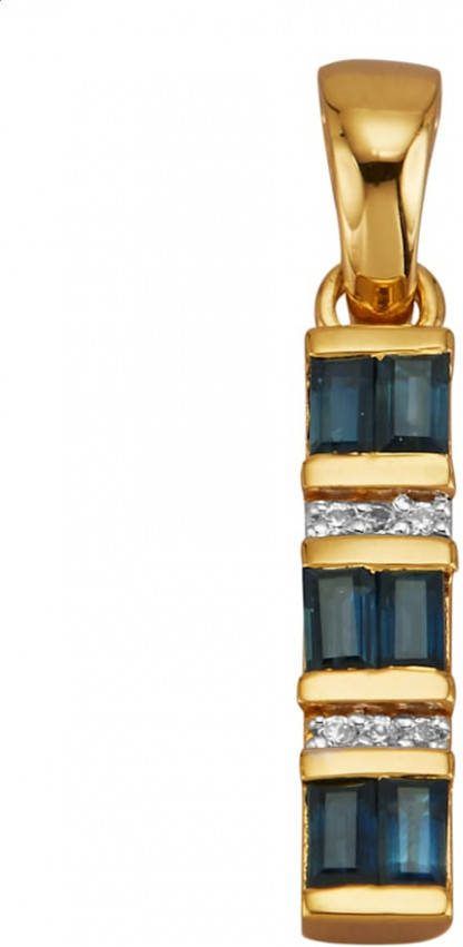Diemer Farbstein Cliphanger met saffieren en witte zirkonen Blauw