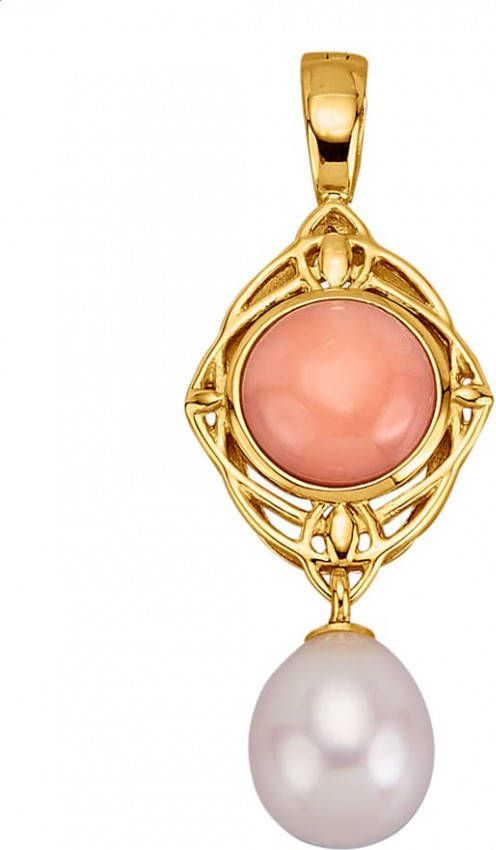 Diemer Farbstein Cliphanger van 14 kt. goud Oranje