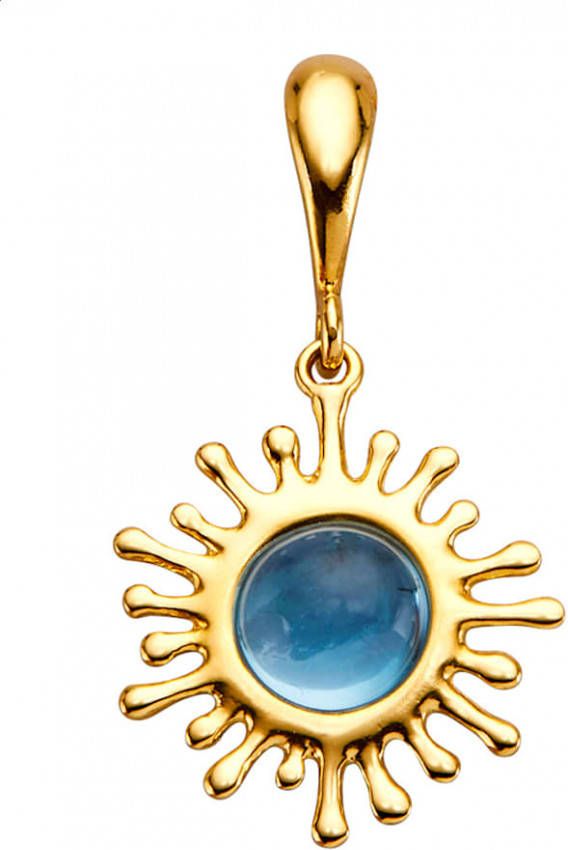 Diemer Farbstein Hanger Met blauwtopaas cabochon Blauw