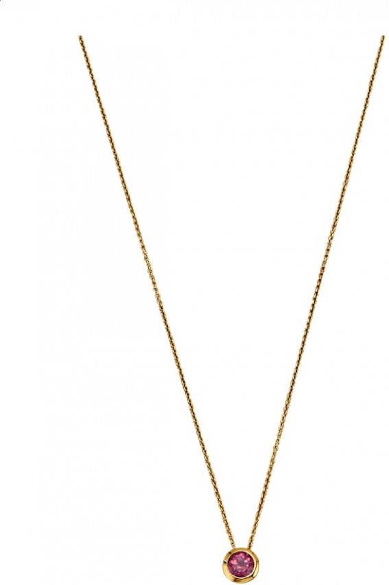 Diemer Farbstein Hanger met ketting van 14 kt. goud Roze