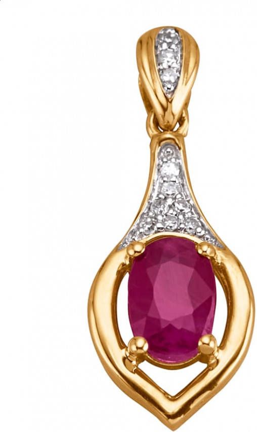 Diemer Farbstein Hanger met robijn en diamanten Rood