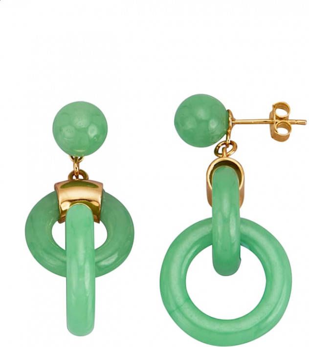 Diemer Farbstein Oorbellen met jade Groen