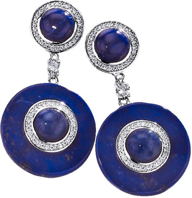 Diemer Farbstein Oorbellen met mix van gekleurde stenen Blauw