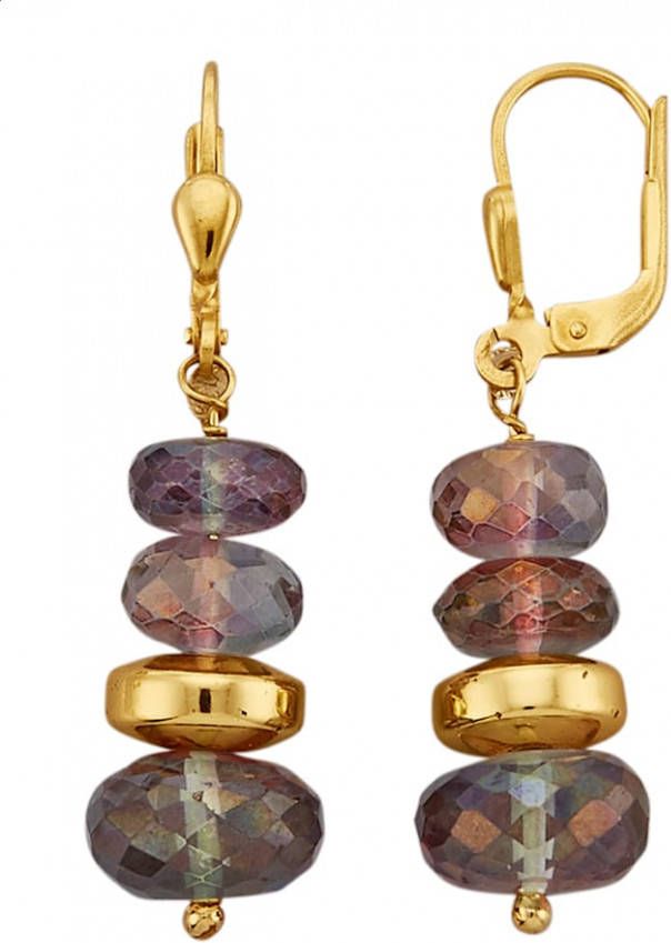 Diemer Farbstein Oorbellen met Mystic Fire topaas Paars