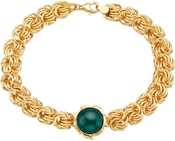 Diemer Farbstein Rozenarmband met 1 agaat cabochon Groen