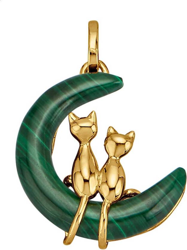 Diemer Farbstein Hanger Maan met malachiet Groen