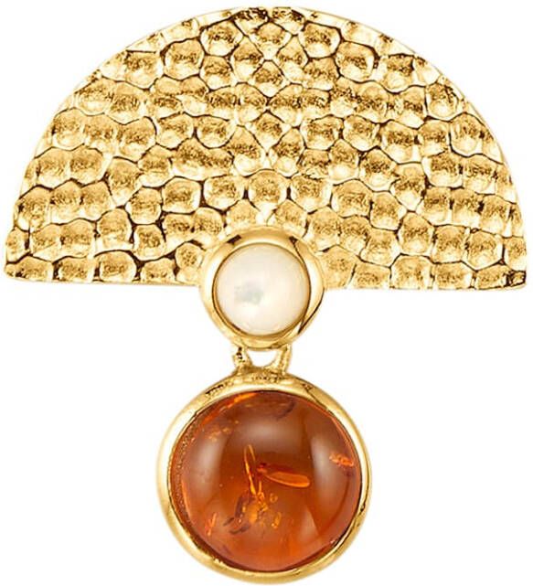 Diemer Farbstein Hanger met barnsteen en parelmoer Geelgoudkleur