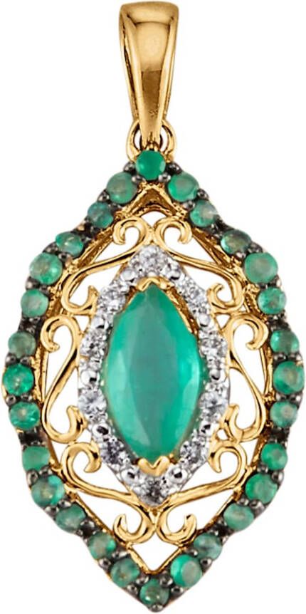 Diemer Farbstein Hanger met smaragden en saffieren Groen