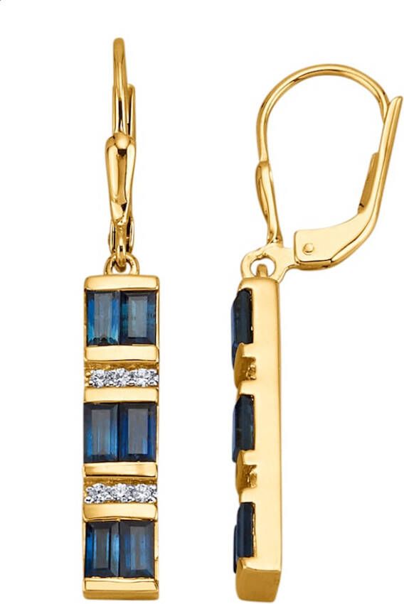 Diemer Farbstein Oorbellen met saffieren en zirkonen Blauw