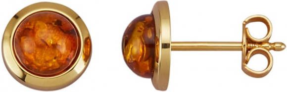 Diemer Farbstein Oorstekers van 14 kt. goud Bruin