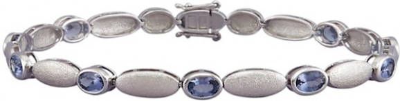 diemer platin Armband Met 9 tanzanieten Paars