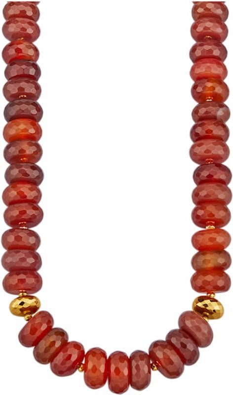 KLiNGEL Collier van carneool met pyriet Rood