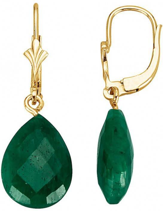KLiNGEL Oorbellen met smaragd met smaragd Goudkleur