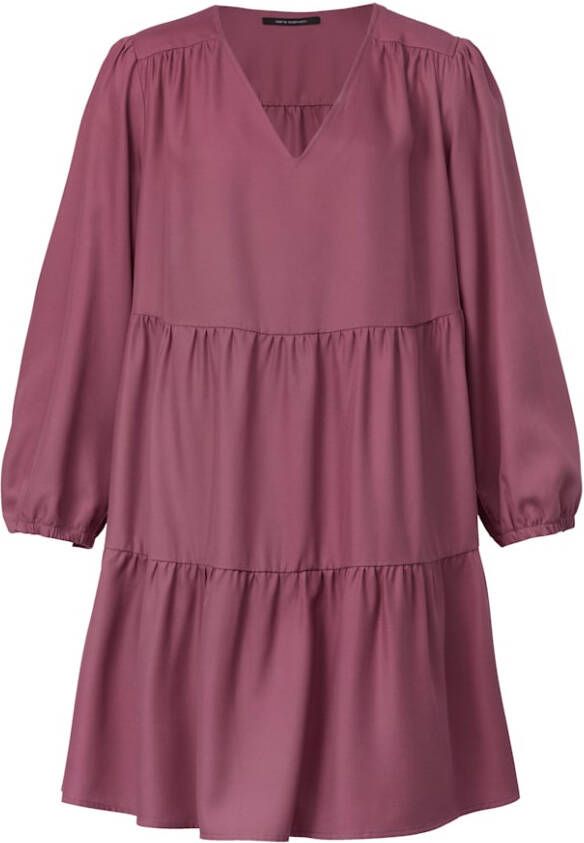 Sara Lindholm Jurk van soepelvallend materiaal Aubergine