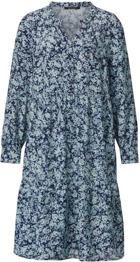 Sara Lindholm Jurk van zuivere viscose Marine/Lichtblauw/Mint