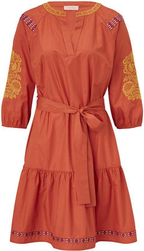 SIENNA Jurk met borduursels Oranje