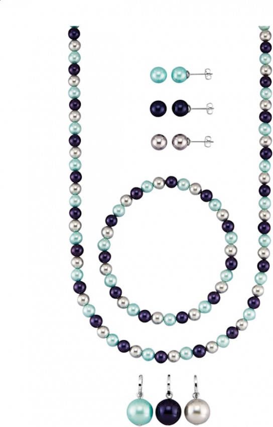 KLiNGEL 8 delige sieradenset van schelpparels Multicolor