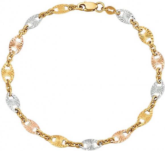 KLiNGEL Armband 9 kt. geel/wit/rood Multicolor