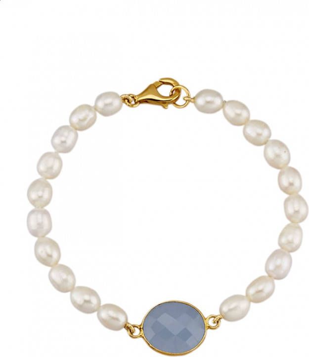 KLiNGEL Armband met cultivé zoetwaterparels Wit