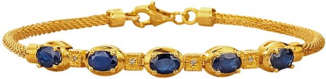 KLiNGEL Armband met saffier en diamanten Goudkleur